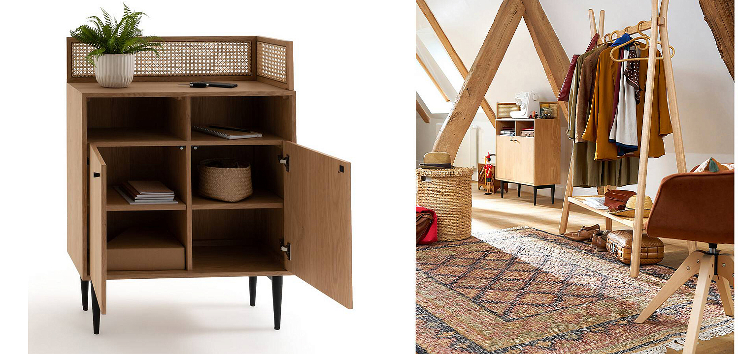 Комод из дуба и ротанга Agnar Wicker Chest of drawers Комод из дуба и ротанга Agnar Wicker Chest of drawers - Loft-Concept в Костроме