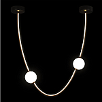 Подвесной светильник в форме дуги с белыми шарообразными плафонами Flos Wireline Lighting варинант исполнения - 3 | Loft Concept в Костроме