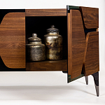 ТВ-тумба с узором из шпона на фасаде Sahara варинант исполнения - 3 | Loft Concept в Костроме