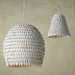 Подвесной светильник белый металлический в форме купола White Natural Lines варинант исполнения - 3 | Loft Concept в Костроме