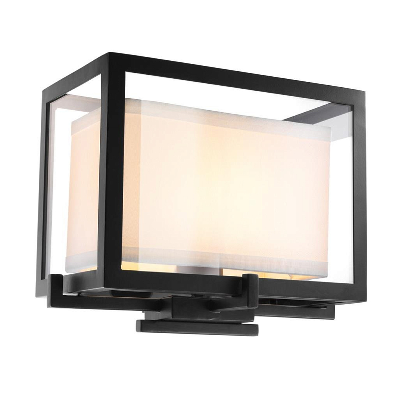 Бра Eichholtz Wall Lamp Pulse Черный Белый Прозрачное Стекло Бра Eichholtz Wall Lamp Pulse Черный Белый Прозрачное Стекло в Костроме | Loft Concept