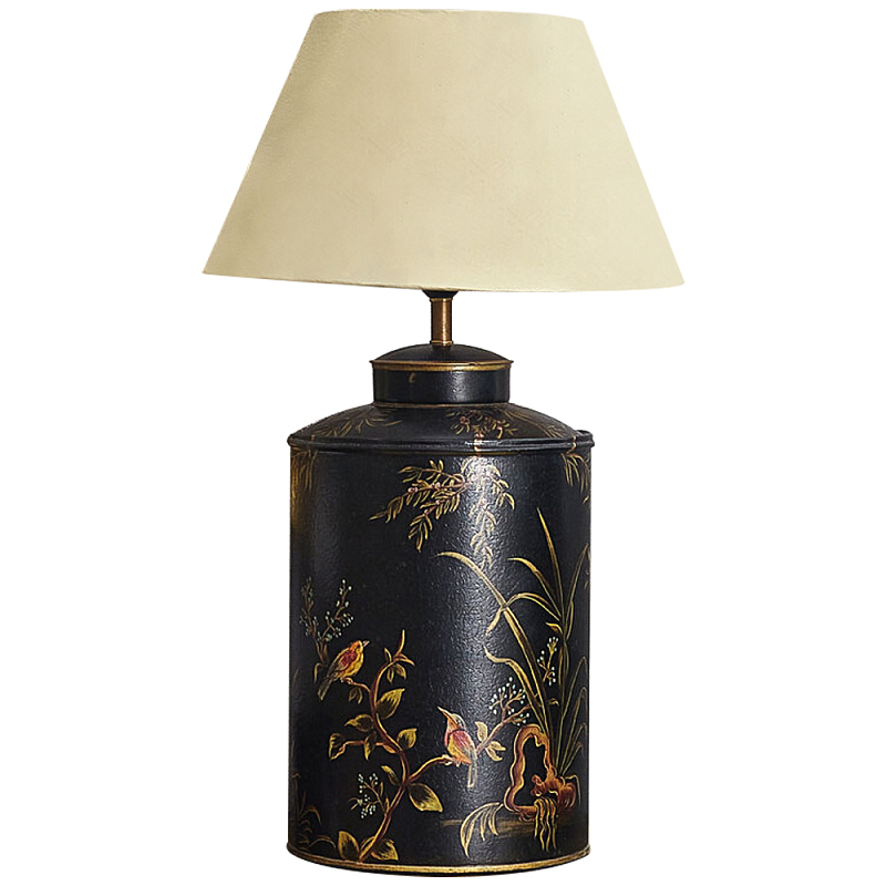 Настольная лампа Шинуазри с абажуром Garden Chinoiserie Collection Table Lamp Бежевый Черный Мульти Настольная лампа Шинуазри с абажуром Garden Chinoiserie Collection Table Lamp Бежевый Черный Мульти в Костроме | Loft Concept