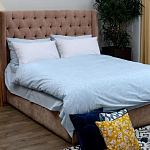 Постельное белье голубого цвета из перкаля с принтом 200х220 см Aurora Allure варинант исполнения - 5 | Loft Concept в Костроме