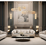 Люстра из 3-х колец с текстурной огранкой Reflection of Reality варинант исполнения - 3 | Loft Concept в Костроме