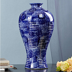 Ваза из фарфора сине-белого цвета Blue & White Ornament  варинант исполнения - 4 | Loft Concept в Костроме