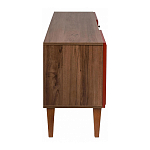 ТВ-тумба красная из массива бука с 2-мя дверками и ящиком Wenge Light варинант исполнения - 3 | Loft Concept в Костроме