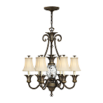 Люстра с 7-ю кремовыми текстильными абажурами Hinkley варинант исполнения - 7 | Loft Concept в Костроме
