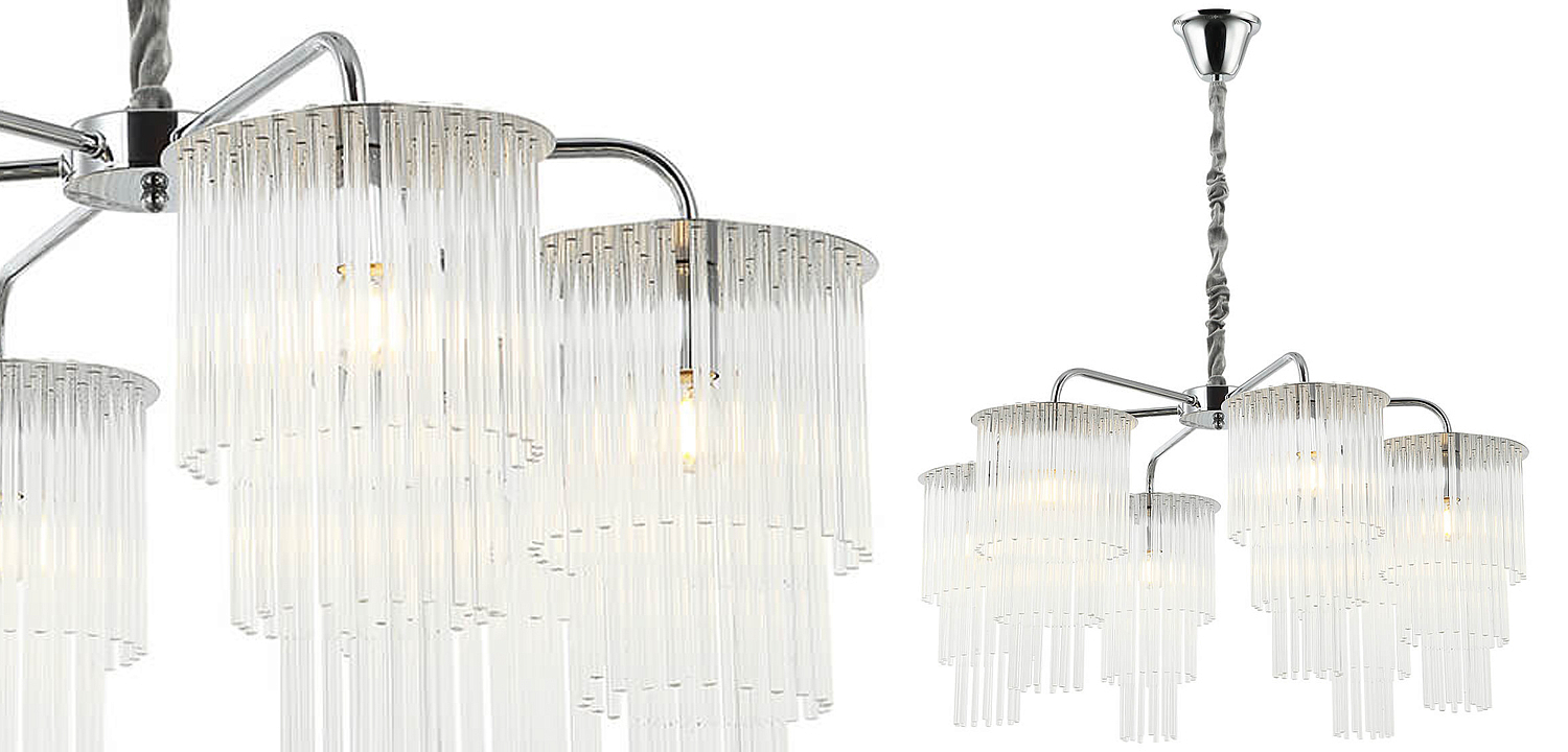 Люстра Harrison Chandelier chrome 6 lamp Люстра Harrison Chandelier chrome 6 lamp - Loft-Concept в Костроме