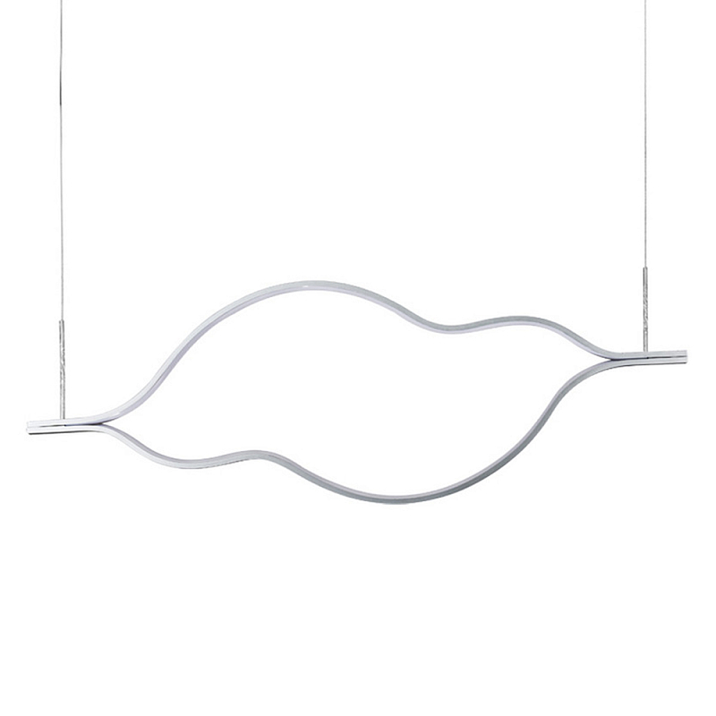Подвесной светильник волнообразный изогнутый на двух тросах 123 см Spiral Lighting Черный Серебряный Подвесной светильник волнообразный изогнутый на двух тросах 123 см Spiral Lighting Черный Серебряный в Костроме | Loft Concept