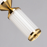 Подвесной светильник с двумя белыми рифлеными цилиндрическими плафонами Golden Swirl варинант исполнения - 6 | Loft Concept в Костроме