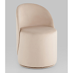 Пуф Loreen со спинкой вращающийся велюр молочный варинант исполнения - 1 | Loft Concept в Костроме