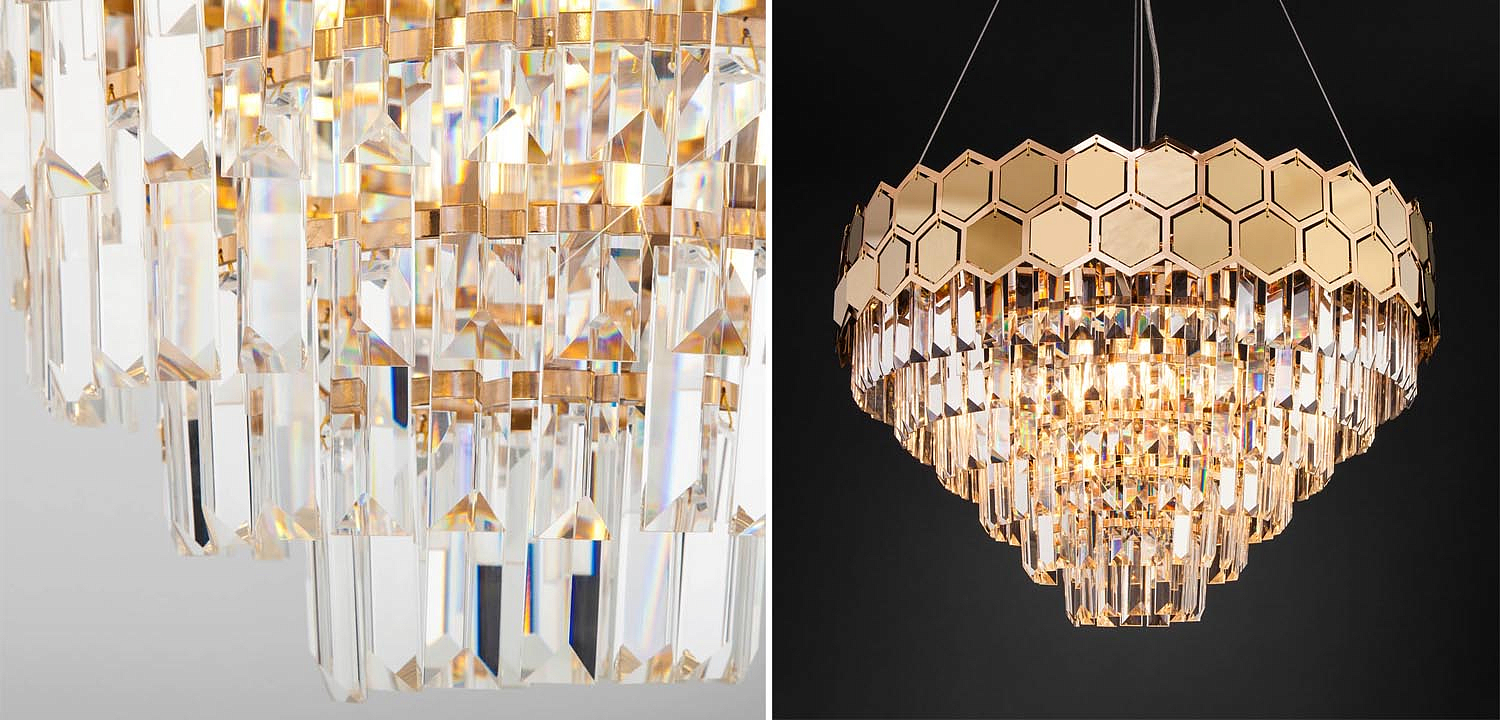 Люстра Hanging Hexagon Moira Chandelier gold - Loft-Concept в Костроме