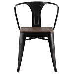 Черный глянцевый стул с сиденьем из натурального дерева TOLIX варинант исполнения - 2 | Loft Concept в Костроме
