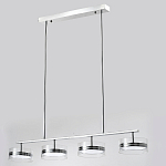 Люстра светодиодная с 4-мя круглыми прозрачными плафонами цилиндрической формы из акрила и стекла с пультом для регулировки света Glass Lamp Chromium варинант исполнения - 4 | Loft Concept в Костроме