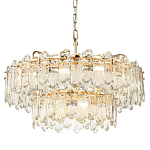 Люстра подвесная двухъярусная с хрустальными овальными подвесками Harmonica варинант исполнения - 1 | Loft Concept в Костроме