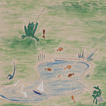 Обои ручная роспись Promenade Special Colourway on pink painted Xuan paper варинант исполнения - 2 | Loft Concept в Костроме