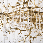 Подвесная люстра в виде ветвей деревьев золотого цвета с прозрачными подвесками-каплями 10 и 14 ламп Droplet Chandelier варинант исполнения - 5 | Loft Concept в Костроме