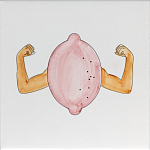 Плитка дизайнерская с узором Лимон варинант исполнения - 2 | Loft Concept в Костроме