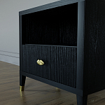 Прикроватная тумбочка с полкой Elsa Dreams Black варинант исполнения - 3 | Loft Concept в Костроме