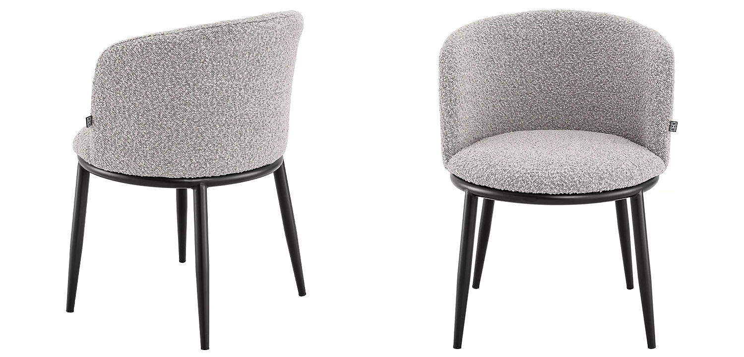 Комплект из двух стульев Eichholtz Dining Chair Filmore Set of 2 Boucle Grey Комплект из двух стульев Eichholtz Dining Chair Filmore Set of 2 Boucle Grey - Loft-Concept в Костроме