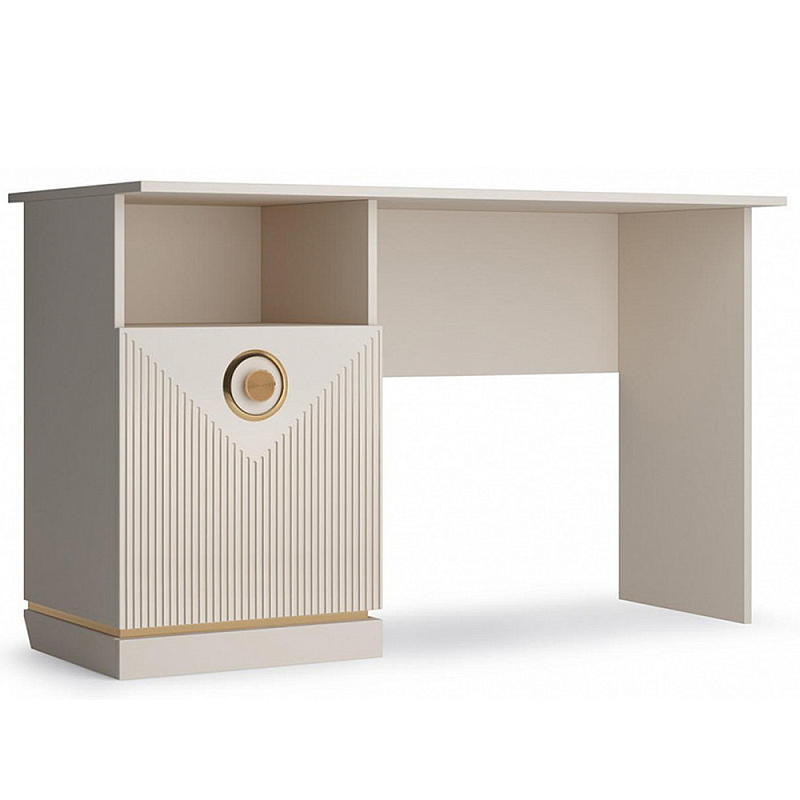 Стол письменный с ящиком и нишей для хранения Satin Furniture Бежево-серый Стол письменный с ящиком и нишей для хранения Satin Furniture Бежево-серый в Костроме | Loft Concept