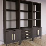 Модульный стеллаж Primo из трех составных элементов Темный орех варинант исполнения - 3 | Loft Concept в Костроме