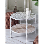 Журнальный столик из натурального дерева в винтажном стиле Openwork Coffee Table варинант исполнения - 6 | Loft Concept в Костроме