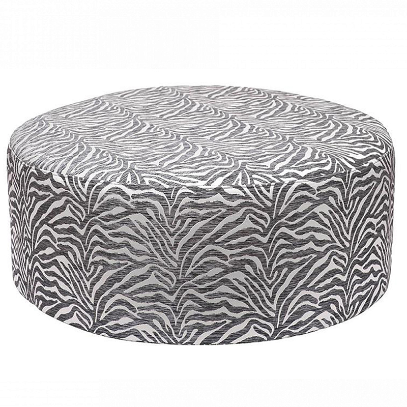 Пуф круглый с принтом Beige Jacquard Бежевый в Костроме | Loft Concept 