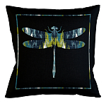 Подушка декоративная стрекоза сине-зеленый узор Ikat Pattern варинант исполнения - 1 | Loft Concept в Костроме