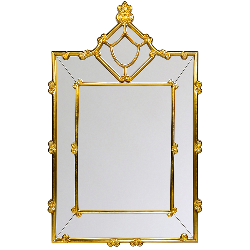 Зеркало прямоугольное Golden Classic Ornament Mirror Золотой Зеркало прямоугольное Golden Classic Ornament Mirror Золотой в Костроме | Loft Concept