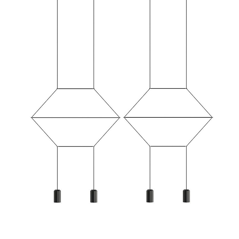 Подвесной светильник Vibia Wireflow Lineal Pendant Light 4 Черный Подвесной светильник Vibia Wireflow Lineal Pendant Light 4 Черный в Костроме | Loft Concept