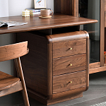 Стол рабочий округлой формы с 3-мя ящиками  Working Moonnut Table варинант исполнения - 7 | Loft Concept в Костроме