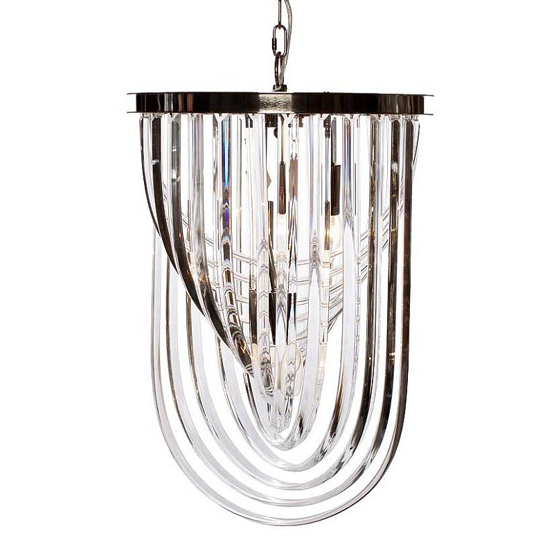 Люстра Lava Tube Pendant Clear Flat 40 Хром Прозрачный в Костроме | Loft Concept 