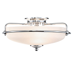 Потолочный светильник со стеклянным плафоном на изогнутых кронштейнах Quoizel  варинант исполнения - 7 | Loft Concept в Костроме