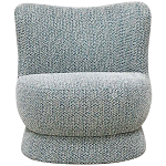 Дизайнерское мягкое кресло без подлокотников в голубой пестрой обивке Roux Armchair варинант исполнения - 3 | Loft Concept в Костроме