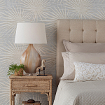 Настольная лампа на прозрачным основании с тканевым конусообразным абажуром Cream варинант исполнения - 2 | Loft Concept в Костроме