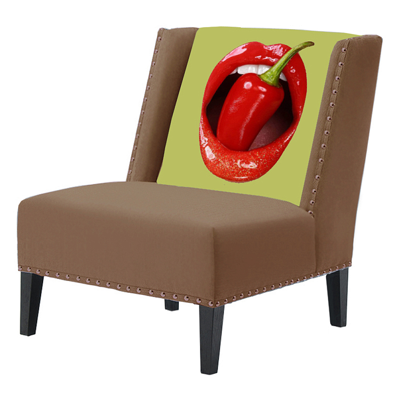 FUN Armchair "Chili Pepper" Beige Дизайнерское кресло с цветным принтом Бежевый FUN Armchair "Chili Pepper" Beige Дизайнерское кресло с цветным принтом Бежевый в Костроме | Loft Concept