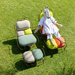 Дизайнерское разноцветное кресло на металлическом каркасе с подставкой для ног Poltronova Plasma Armchair варинант исполнения - 11 | Loft Concept в Костроме