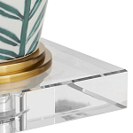 Настольная лампа овальная с тропическим принтом Stylized Aalm Leaves Motif варинант исполнения - 2 | Loft Concept в Костроме