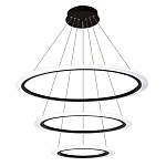 Люстра подвесная светодиодная с тремя черными кольцами и пультом управления Ring Horizontal варинант исполнения - 1 | Loft Concept в Костроме