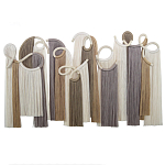 Настенный декор с бахромой белого и бежевого цвета Abstraction I варинант исполнения - 3 | Loft Concept в Костроме