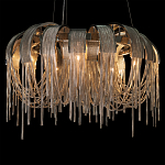 Люстра подвесная круглая с изогнутыми металлическими дугами и ниспадающими цепочками 65 см Atlantis Chain варинант исполнения - 14 | Loft Concept в Костроме