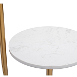 Торшер с мраморным столиком и золотым плафоном Ezio Floor Lamp варинант исполнения - 2 | Loft Concept в Костроме