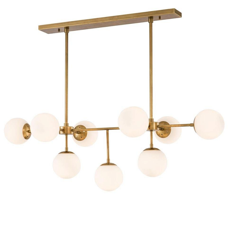 Люстра Chandelier Lux Латунь Античная полированная Белый Люстра Chandelier Lux Латунь Античная полированная Белый в Костроме | Loft Concept