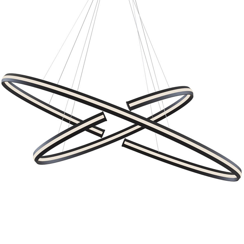 Люстра Half Ring Black & White Pendant M Черный Белый Люстра Half Ring Black & White Pendant M Черный Белый в Костроме | Loft Concept