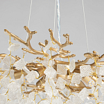 Люстра подвесная золотого цвета с декоративными ветвями и прозрачными рельефными подвесками FAIRYTREE Light варинант исполнения - 7 | Loft Concept в Костроме