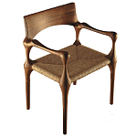 Стул из Ореха с плетеным сидением Kronos Dining Chair Brown варинант исполнения - 1 | Loft Concept в Костроме