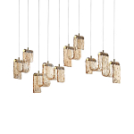 Подвесной светильник линейный с плафонами волнистой формы из фактурного стекла Big Wave варинант исполнения - 7 | Loft Concept в Костроме