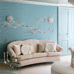 Обои с вышивкой ручной работы Amami Waves Moonbeam colourway on silk moire варинант исполнения - 1 | Loft Concept в Костроме