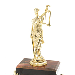 Часы настольные бронзовые из натурального камня Яшма с декором в виде Фемиды Themis Stone Clock варинант исполнения - 3 | Loft Concept в Костроме